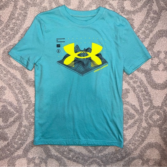 Under Armour Other - Under Armour Kids Teal and Yellow Graphic Tee